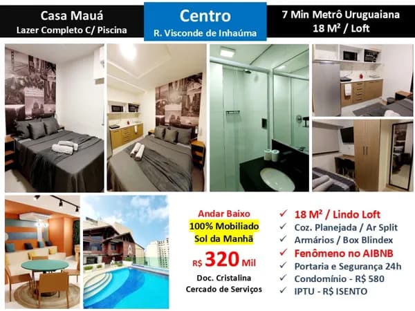 Apto Centro Visconde de Inhaúma Casa Maua 18M²