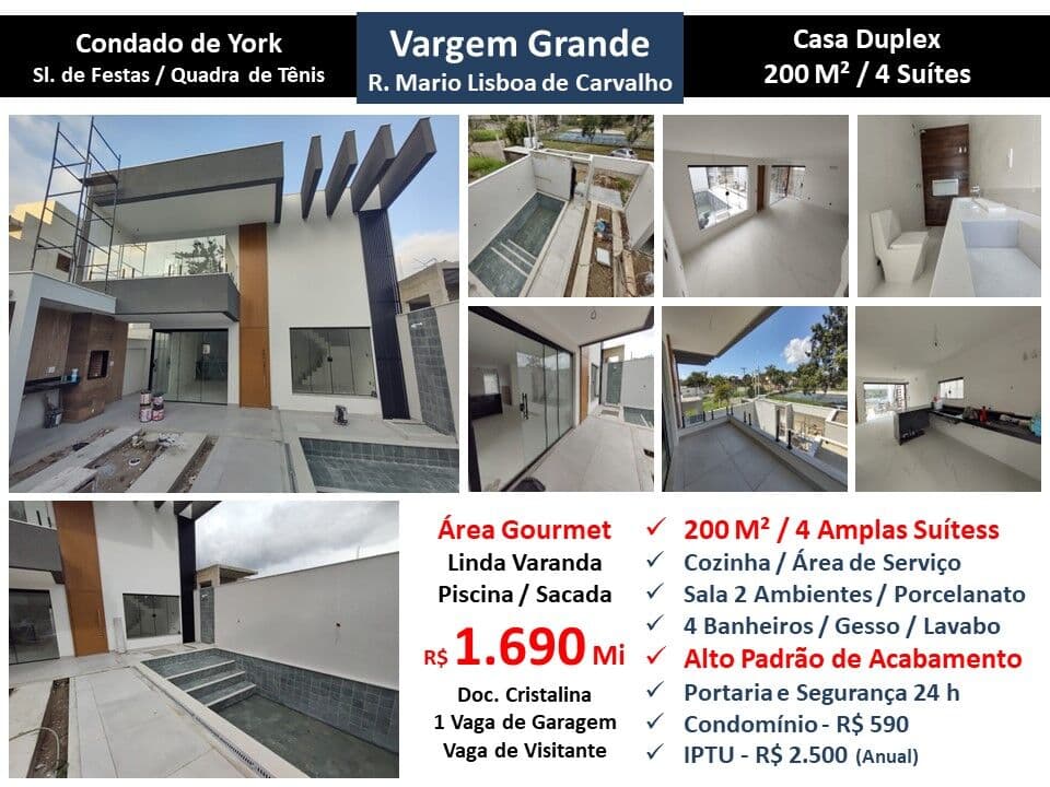 Casa Vargem Grande Condado de York 200M²