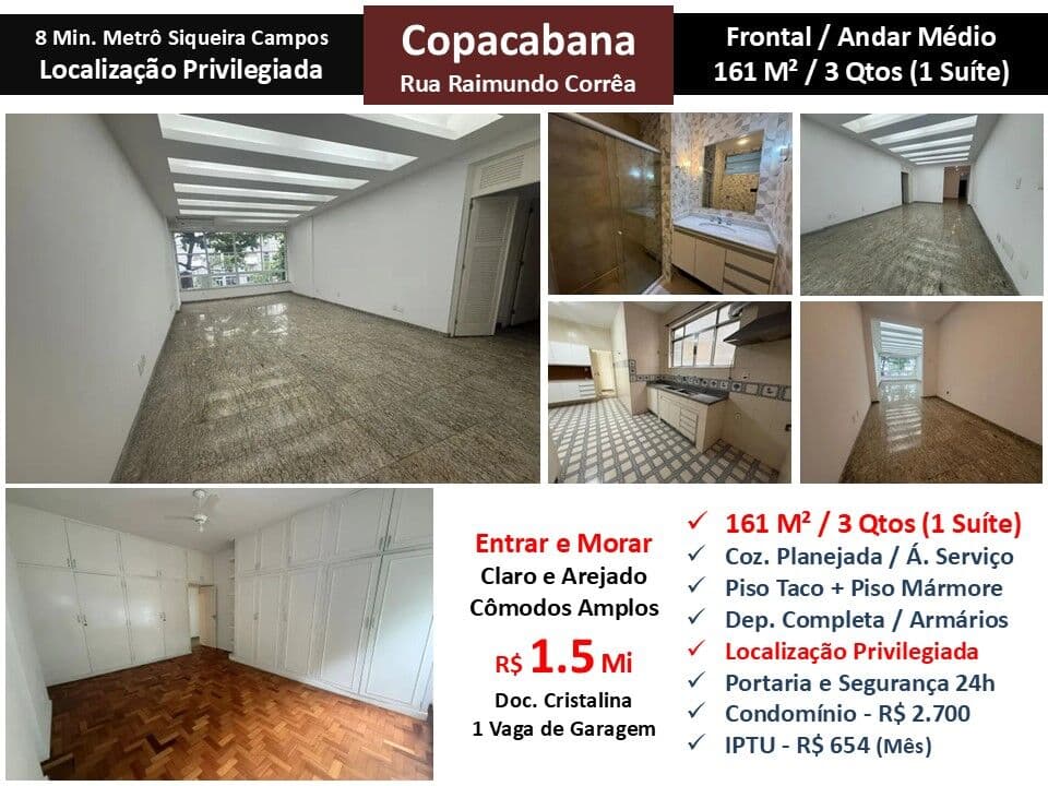 Apto Copacabana Raimundo Correa 161M²