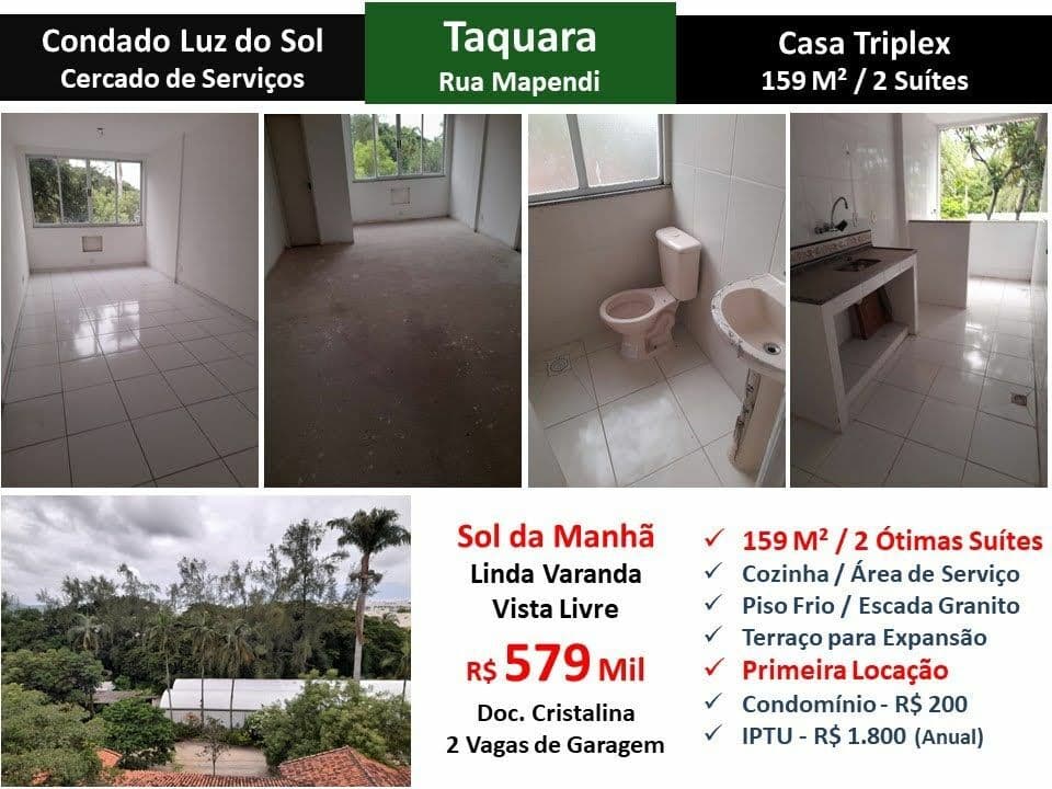 Casa JPA Taquara Mapendi Condado Luz do Sol 159M²