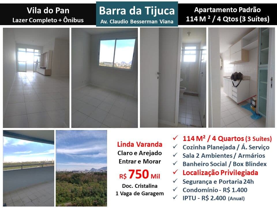 Apto Barra da Tijuca Vila do Pan 114M² 4