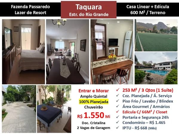 Casa JPA Taquara Fazenda Passaredo 253M²