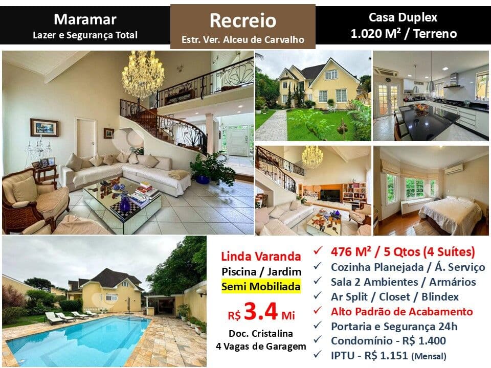 Casa Recreio Maramar 476M²