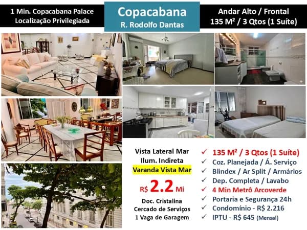 Apto Copacabana Rodolfo Dantas 135M²