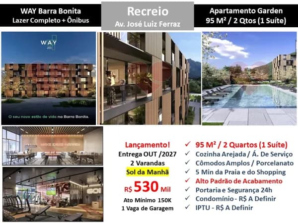 Apto Recreio Barra Bonita Way 95M² Garden