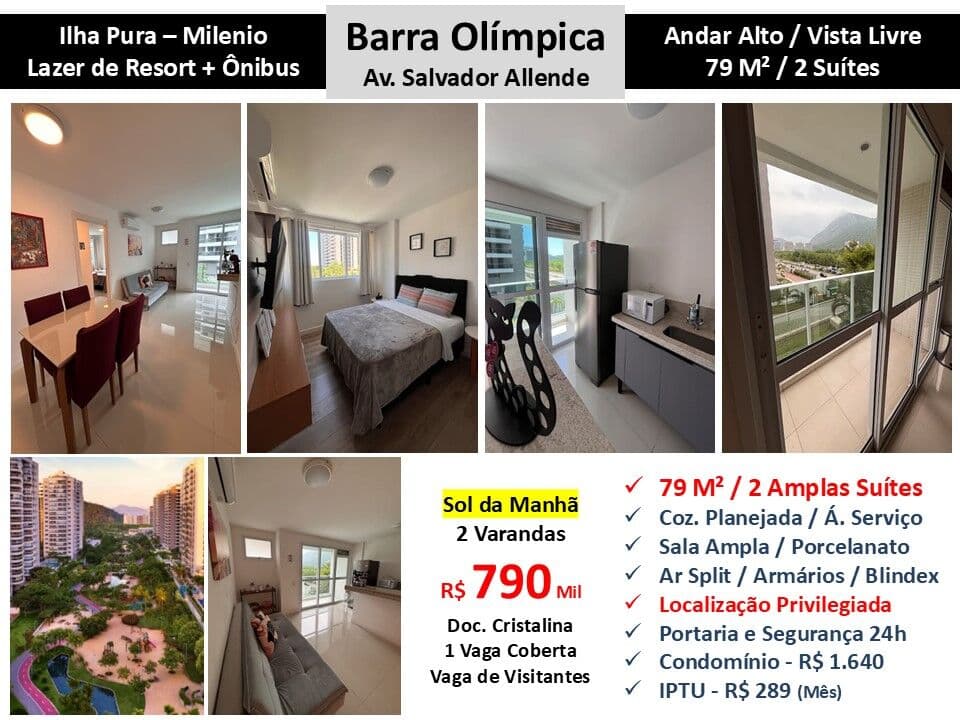 Apto Barra Olímpica Ilha Pura Milenio 79M²