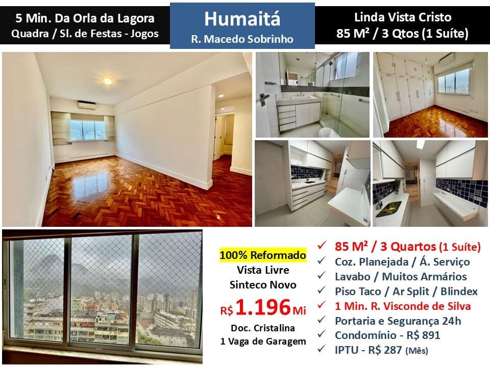 Apto Humaitá Macedo Sobrinho 85M²