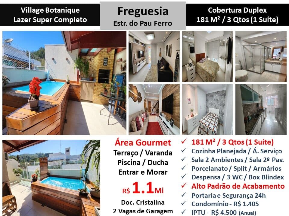 Cob JPA Freguesia Village Botanique 181M²