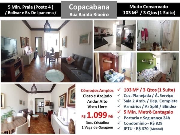 Apto Copacabana Barata Ribeiro 103M²