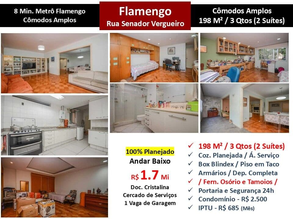 Apto Flamengo Sen. Vergueiro 198M²