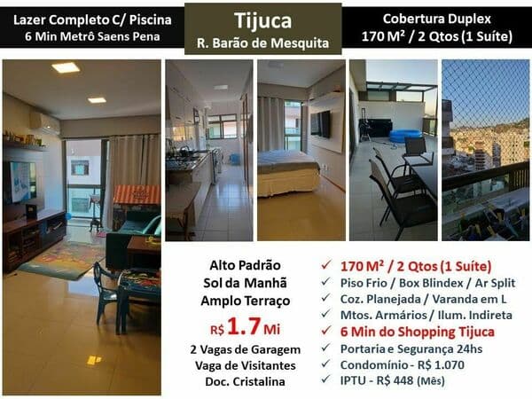 Cob Tijuca Bella Tijuca Barão de Mesquita 170M²