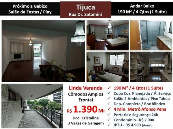 Apto Tijuca Dr. Satamini 190M²