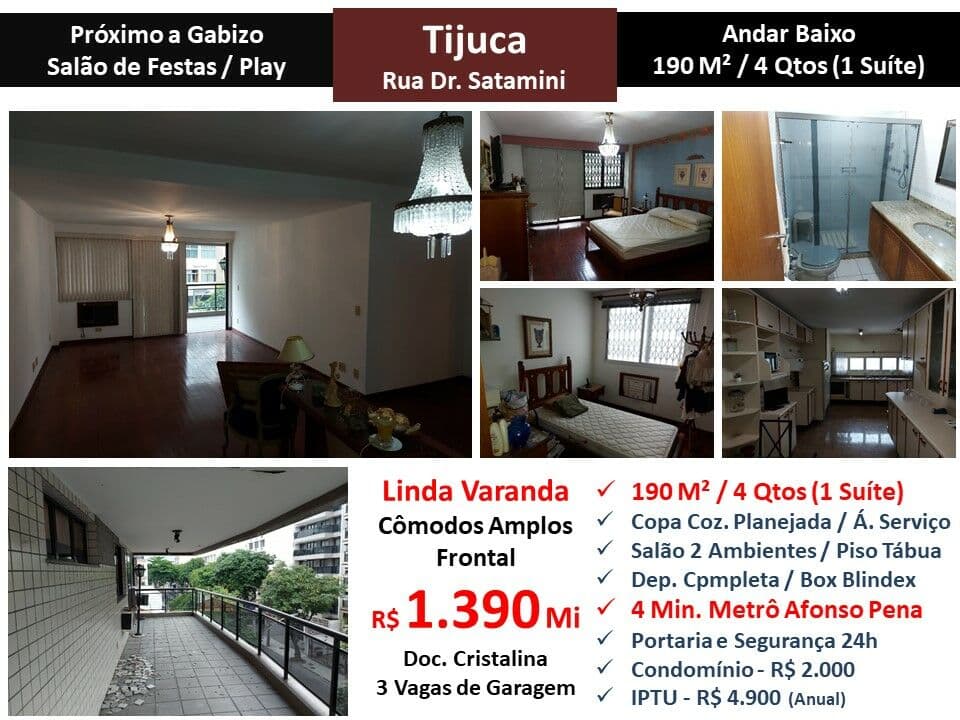 Apto Tijuca Dr. Satamini 190M²