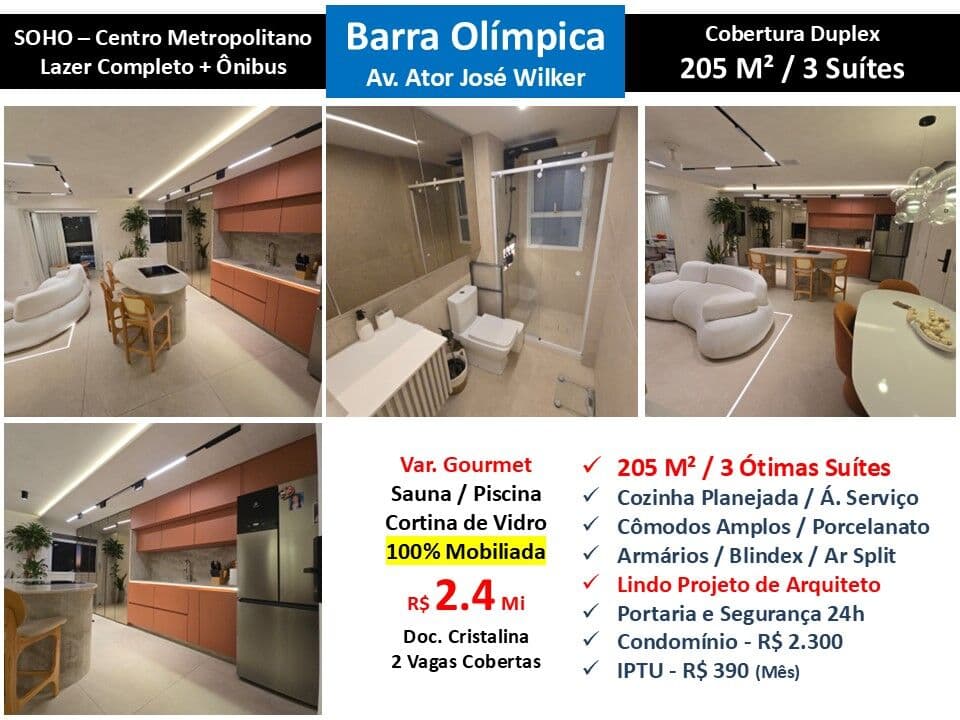 Cob Barra Olímpica Soho Centro Metropolitano 205M²
