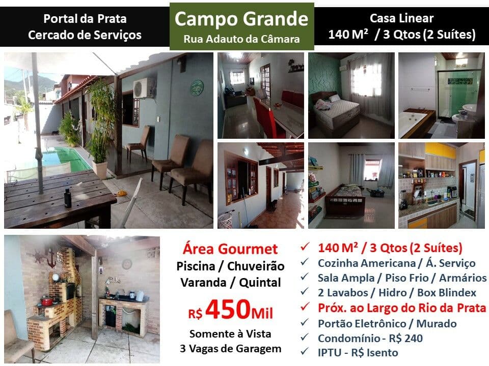 Casa Campo Grande Portal da Prata 140M² Linear