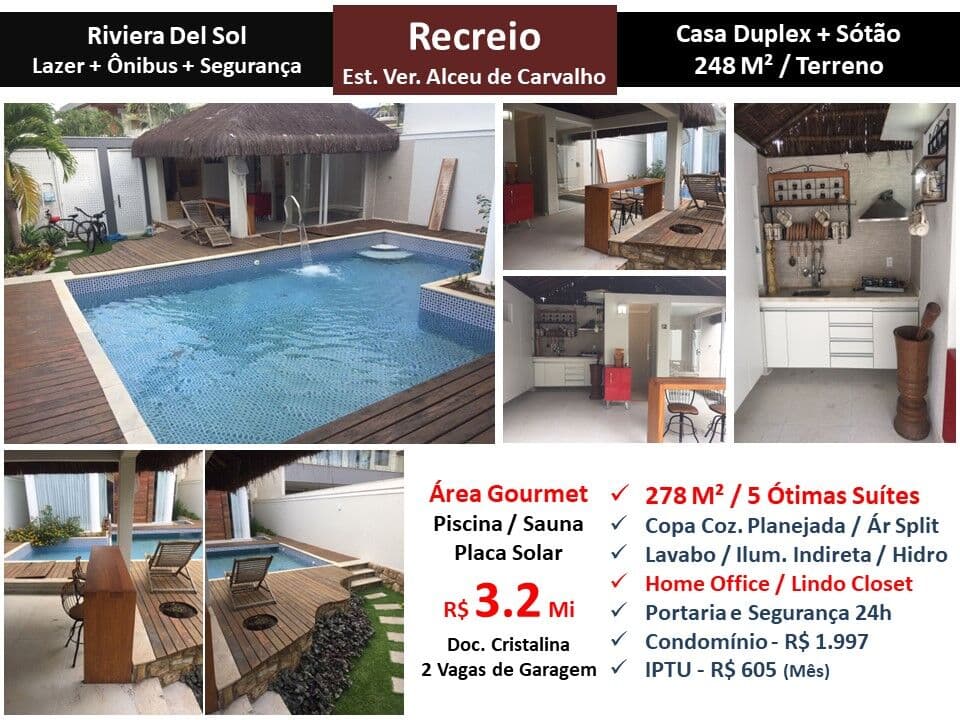 Casa Recreio Riviera Del Sol 278M²
