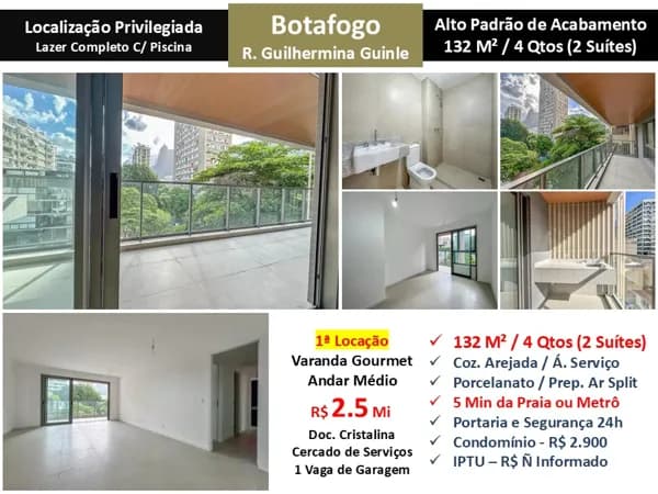 Apto Botafogo Guilhermina Guinle 132M²