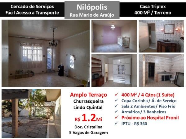 Casa Nilopolis Mario de Araújo 400M²