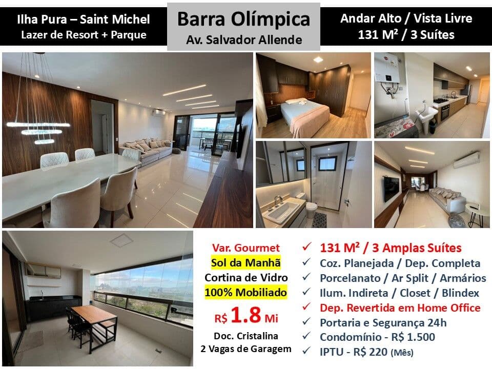 Apto Barra Olímpica Ilha Pura Saint Michel 131M²