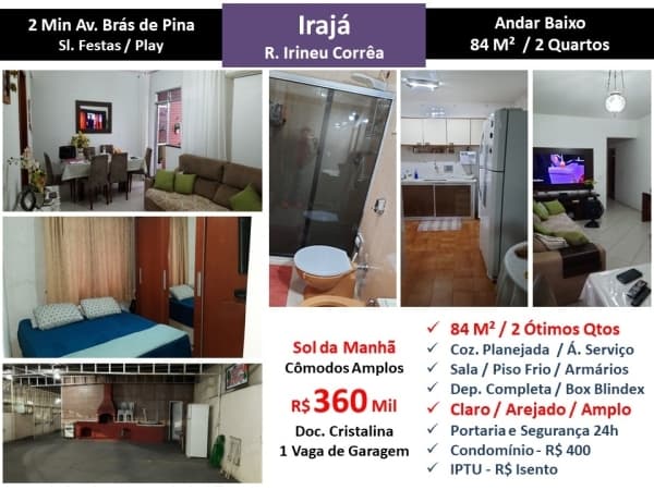 Apto Irajá Irineu Corrêa 84M²