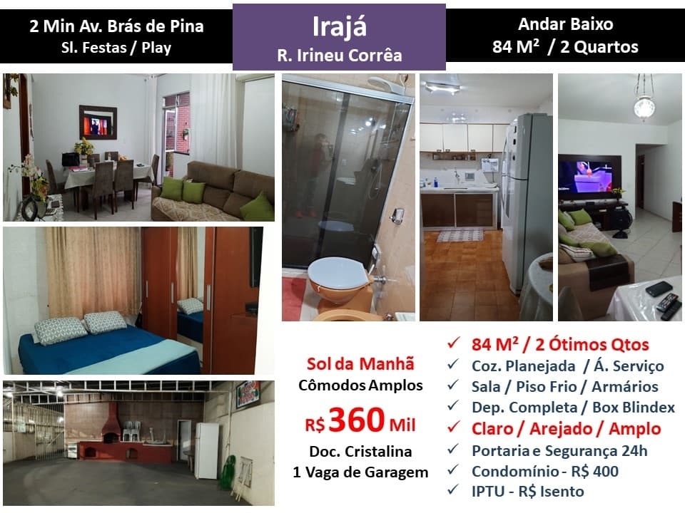 Apto Irajá Irineu Corrêa 84M²