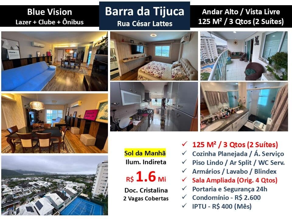 Apto Barra da Tijuca Blue Vision 125M²