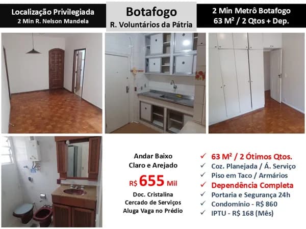 Apto Botafogo Vol. da Pátria 63M²