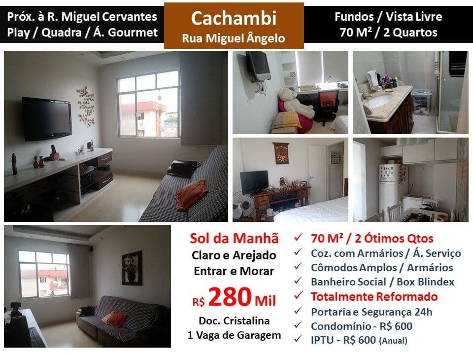 Apto Cachambi Miguel Angelo 70M²