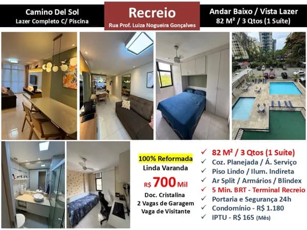 Apto Recreio Camino Del Sol 82M²