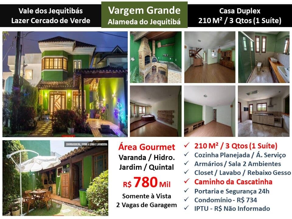Casa Vargem Grande Vale dos Jequitibás 210M²