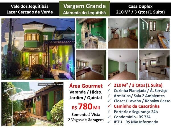 Casa Vargem Grande Vale dos Jequitibás 210M²