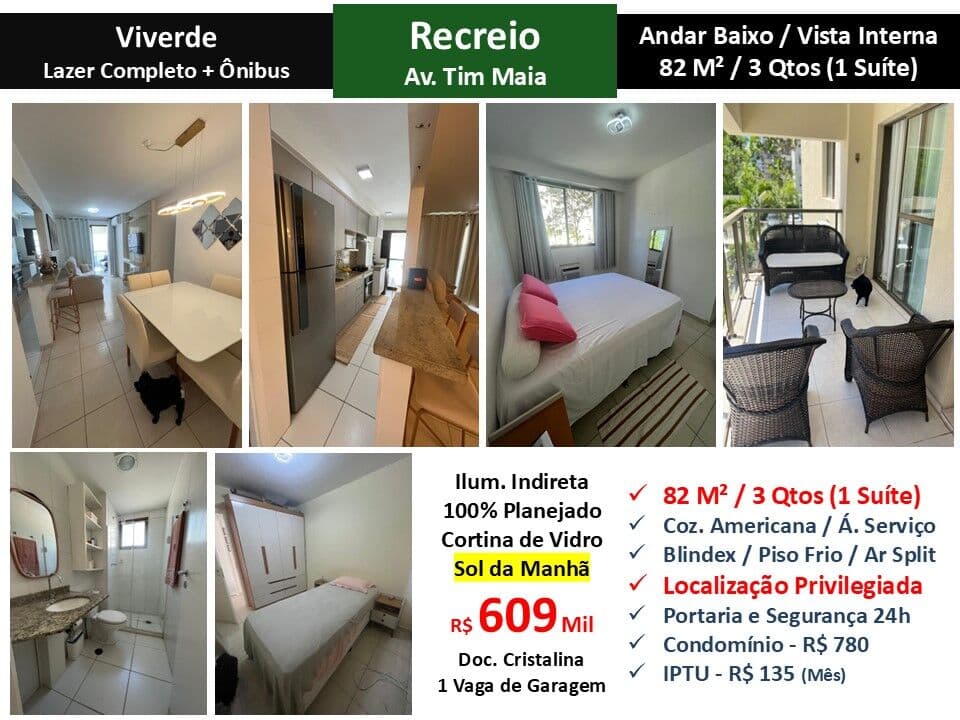 Apto Recreio Zico Viverde 82M²