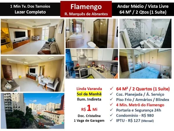 Apto Flamengo Marquês de Abrantes 64M²