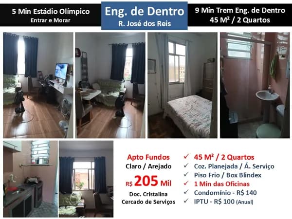 Apto Eng. de Dentro Jose dos Reis 45M²