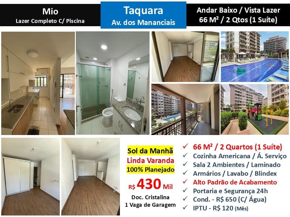 Apto JPA Taquara Mio 66M²