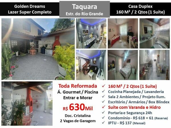 Casa JPA Taquara Golden Dreams 160M²