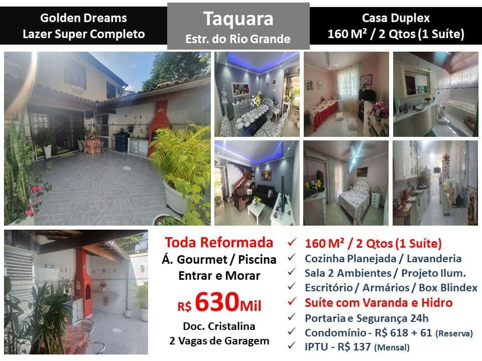 Casa JPA Taquara Golden Dreams 160M²