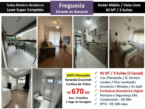 Apto JPA Freguesia Bananal Today 92M²