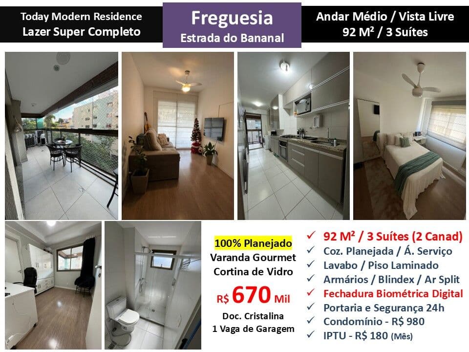 Apto JPA Freguesia Bananal Today 92M²