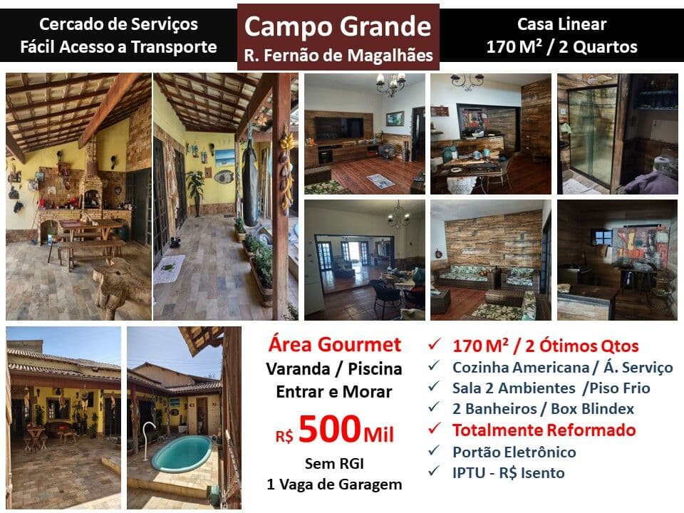 Casa Campo Grande Fernão de Magalhães 170M² Linear