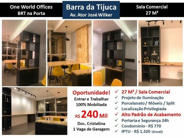 Sala Barra da Tijuca One World Offices 27M²