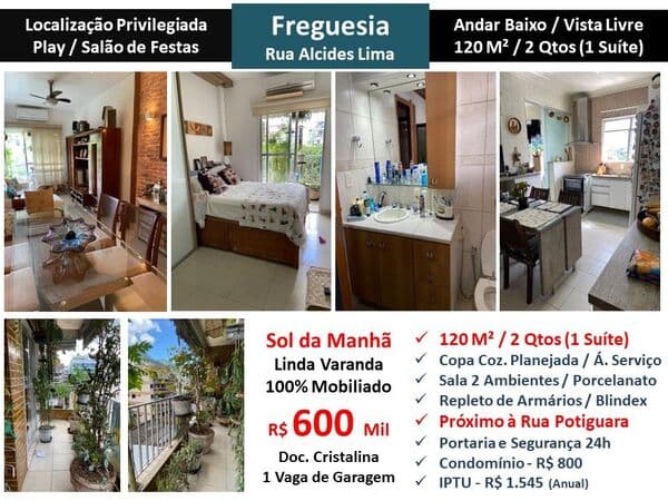 Apto JPA Freguesia Alcides Lima 120M²
