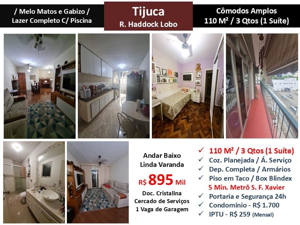 Apto Tijuca Haddock Lobo 110M²