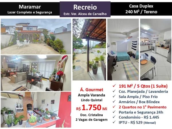 Casa Recreio Maramar 191M²
