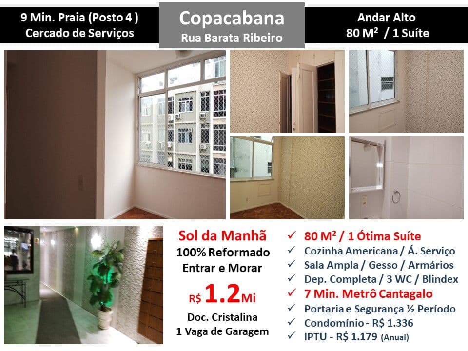 Apto Copacabana Barata Ribeiro 80M²