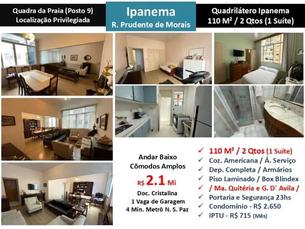 Apto Ipanema Prudente de Morais 110M² 2