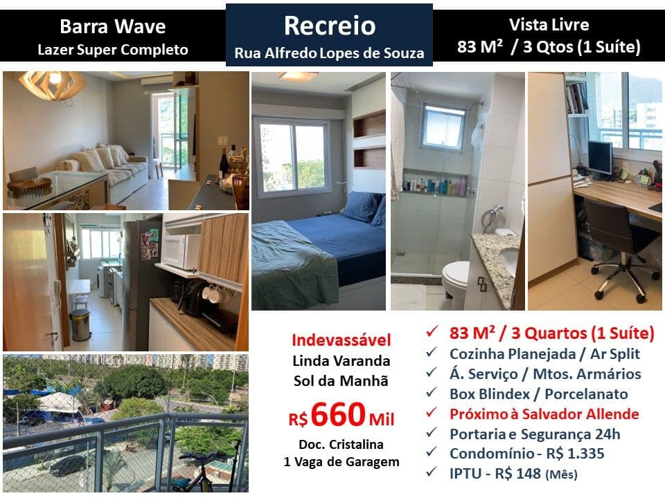 Apto Recreio Barra Wave 83M²