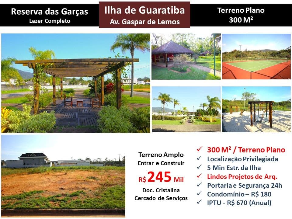 Terreno Ilha de Guaratiba Reserva das Garças 300M²