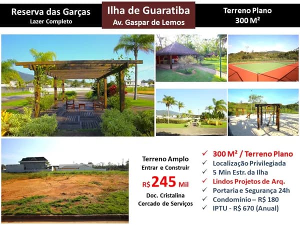Terreno Ilha de Guaratiba Reserva das Garças 300M²