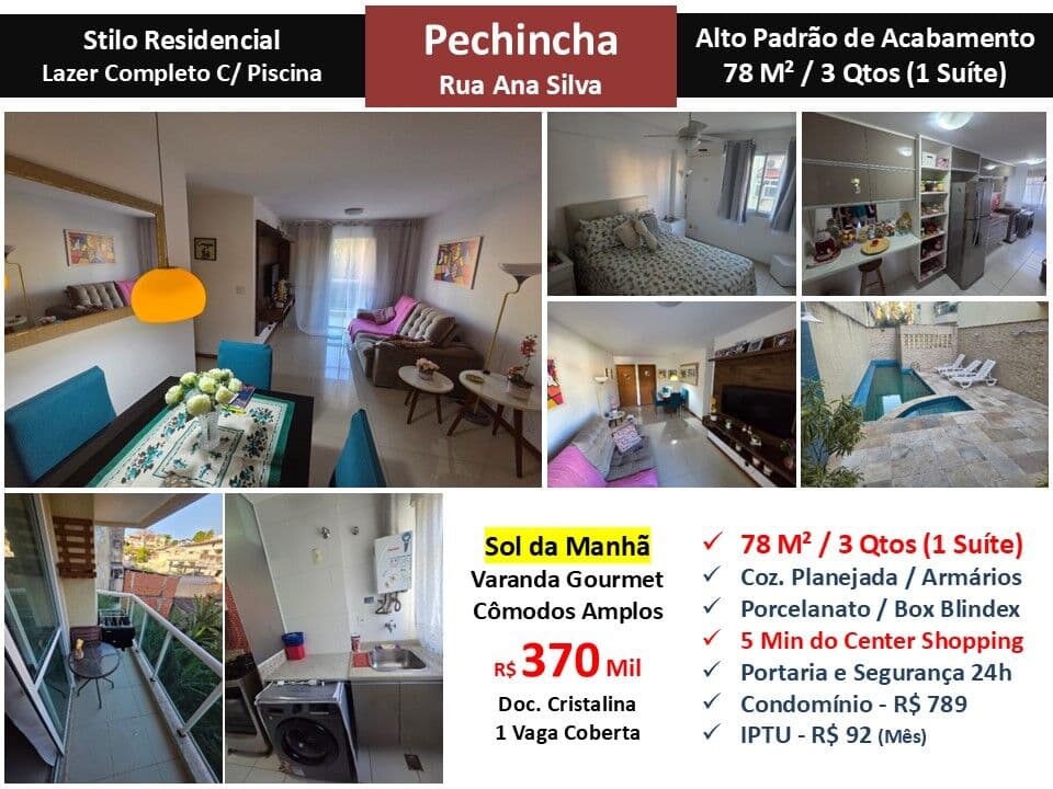 Apto JPA Pechincha Ana Silva Stilo Residencial 78M²
